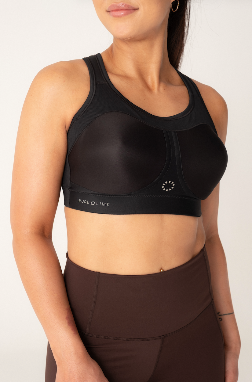 Pure Lime Compression Bra High Impact Bra 2000 Black