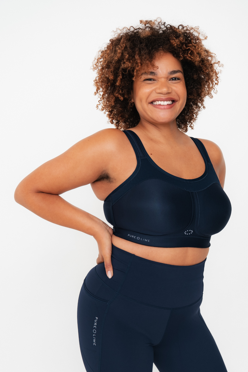 Pure Lime Compression Bra High Impact Bra 4300 Baritone Blue