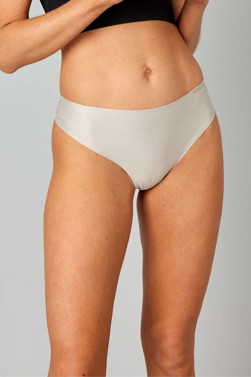 Pure Lime Invisible Thong 2 Pack G-string 1801 Light Sand/Black