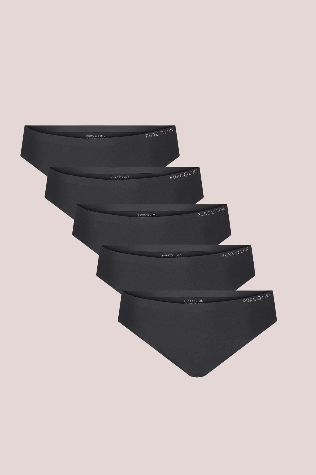 Pure Lime Invisible Thong 5 pack Thong 2001 Black/Black