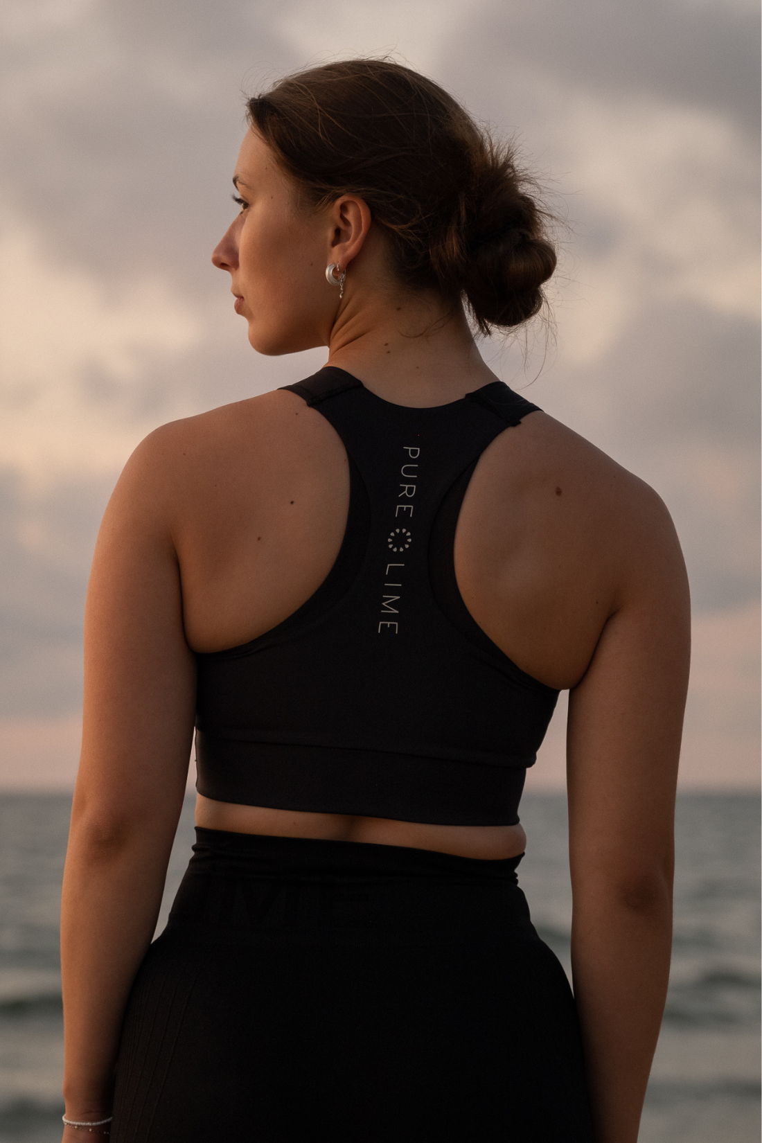 Pure Lime Invisible sports top Bra Top 2000 Black