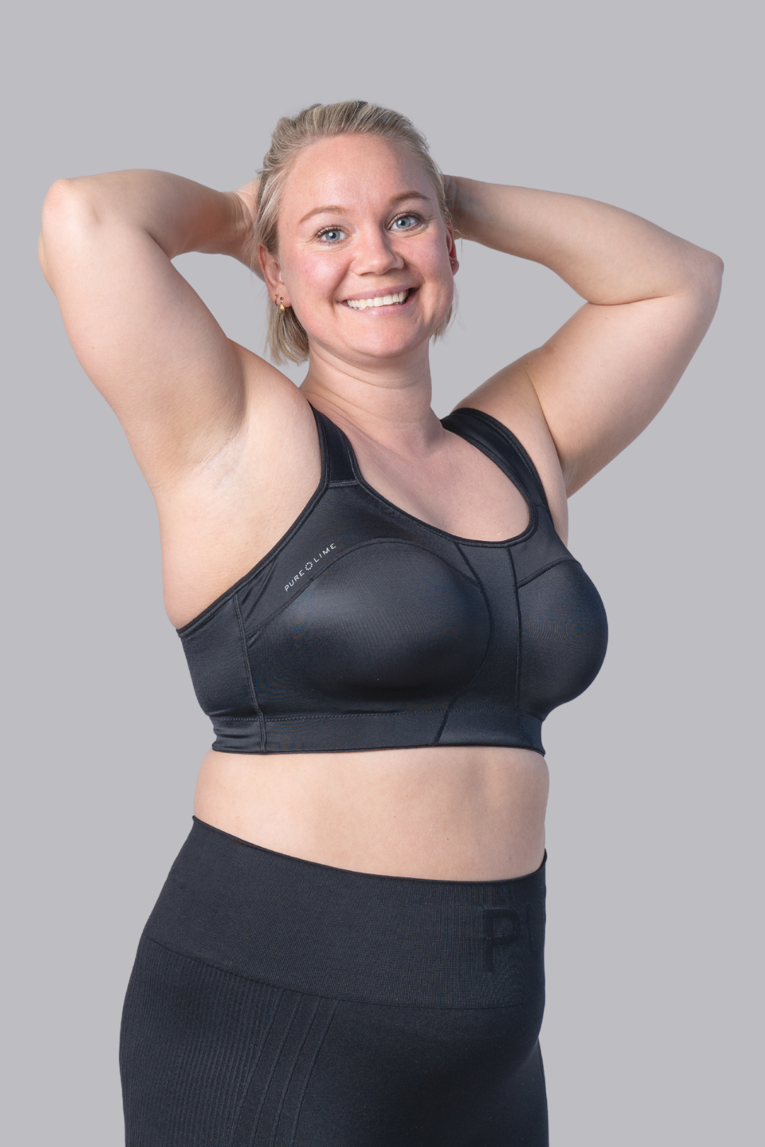 Pure Lime Padded Athletic Bra Bra 2000 Black