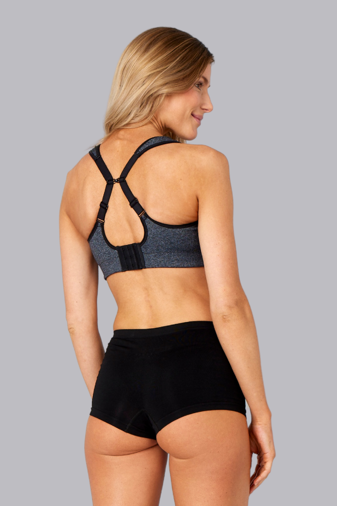 Pure Lime Padded Athletic Bra Bra 3611 Stone Grey Melange