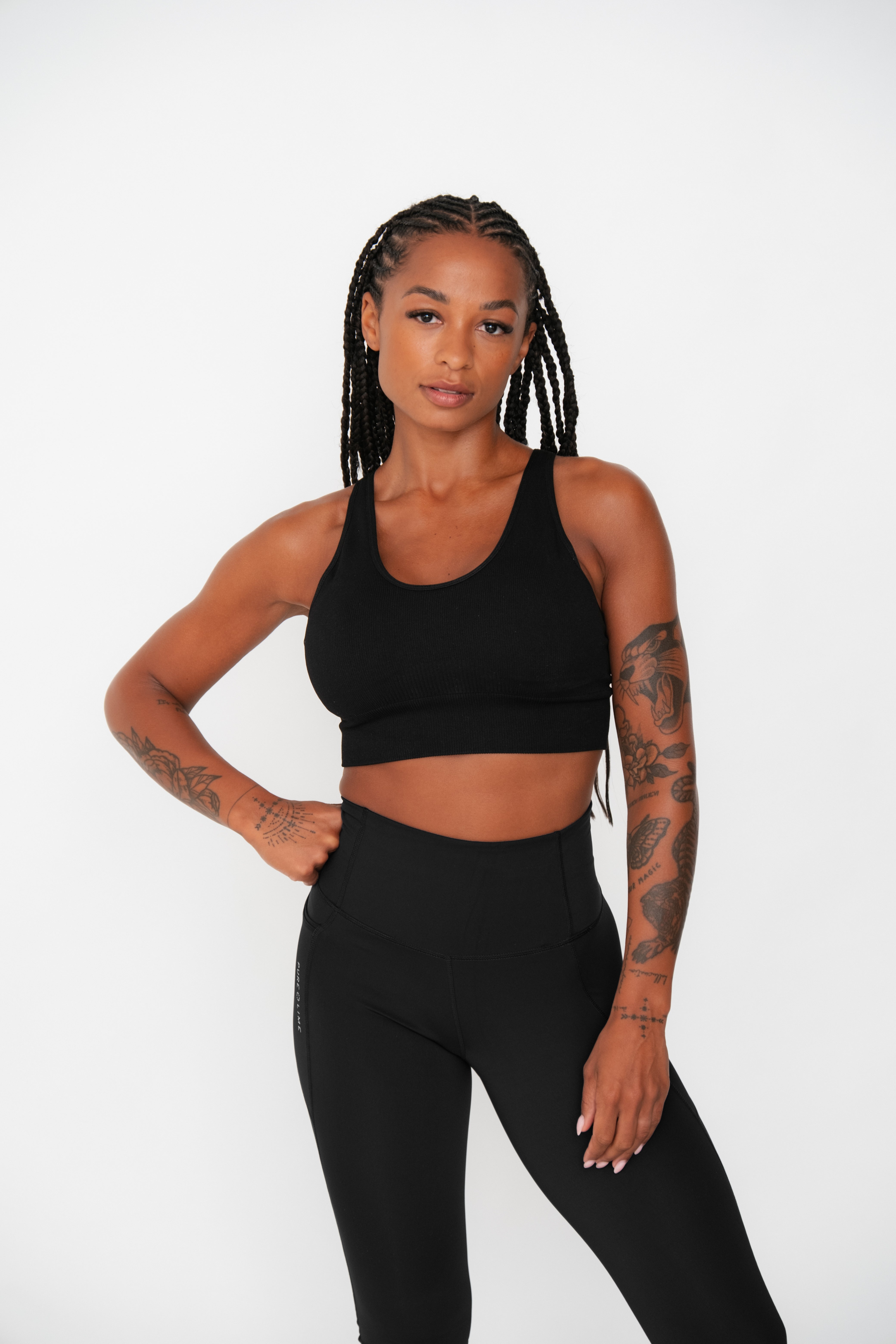 Seamless Rib Top - Black