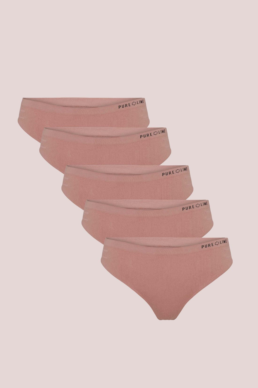 Pure Lime Pure Lime recycled Seamless Thong 5 pack Thong 6211 Dusty Rose