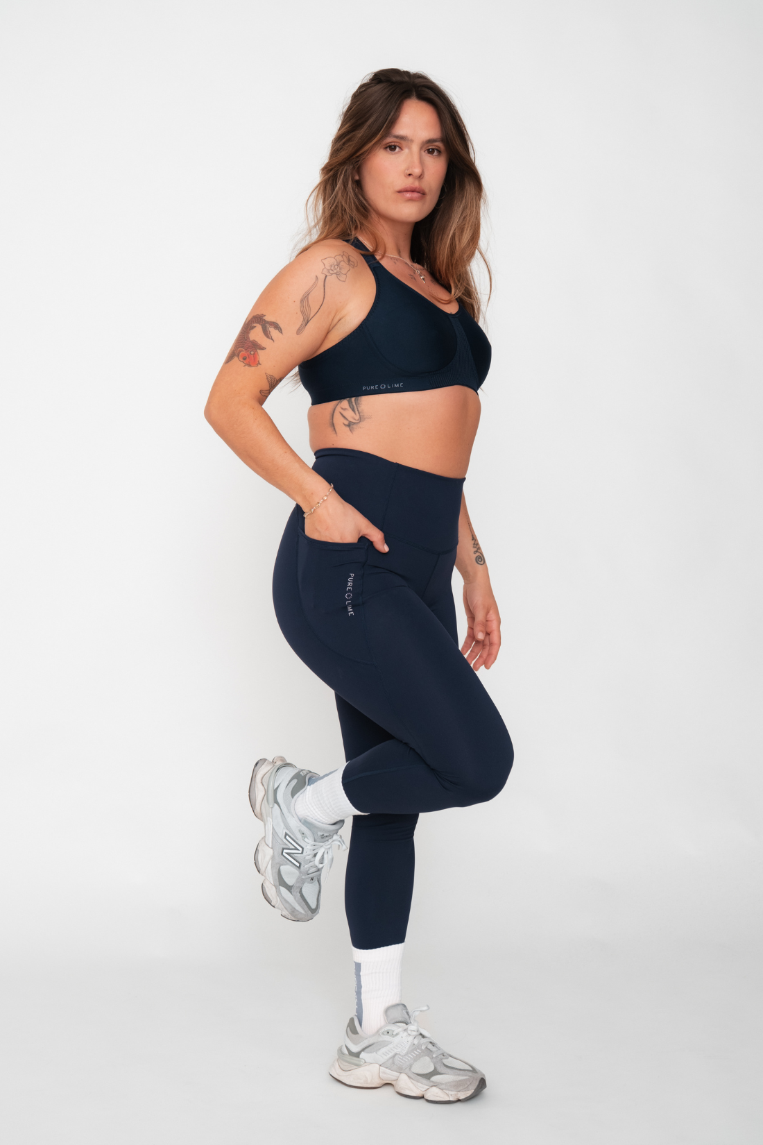 Pure Lime Pure Training Tights Leggings 4300 Baritone Blue