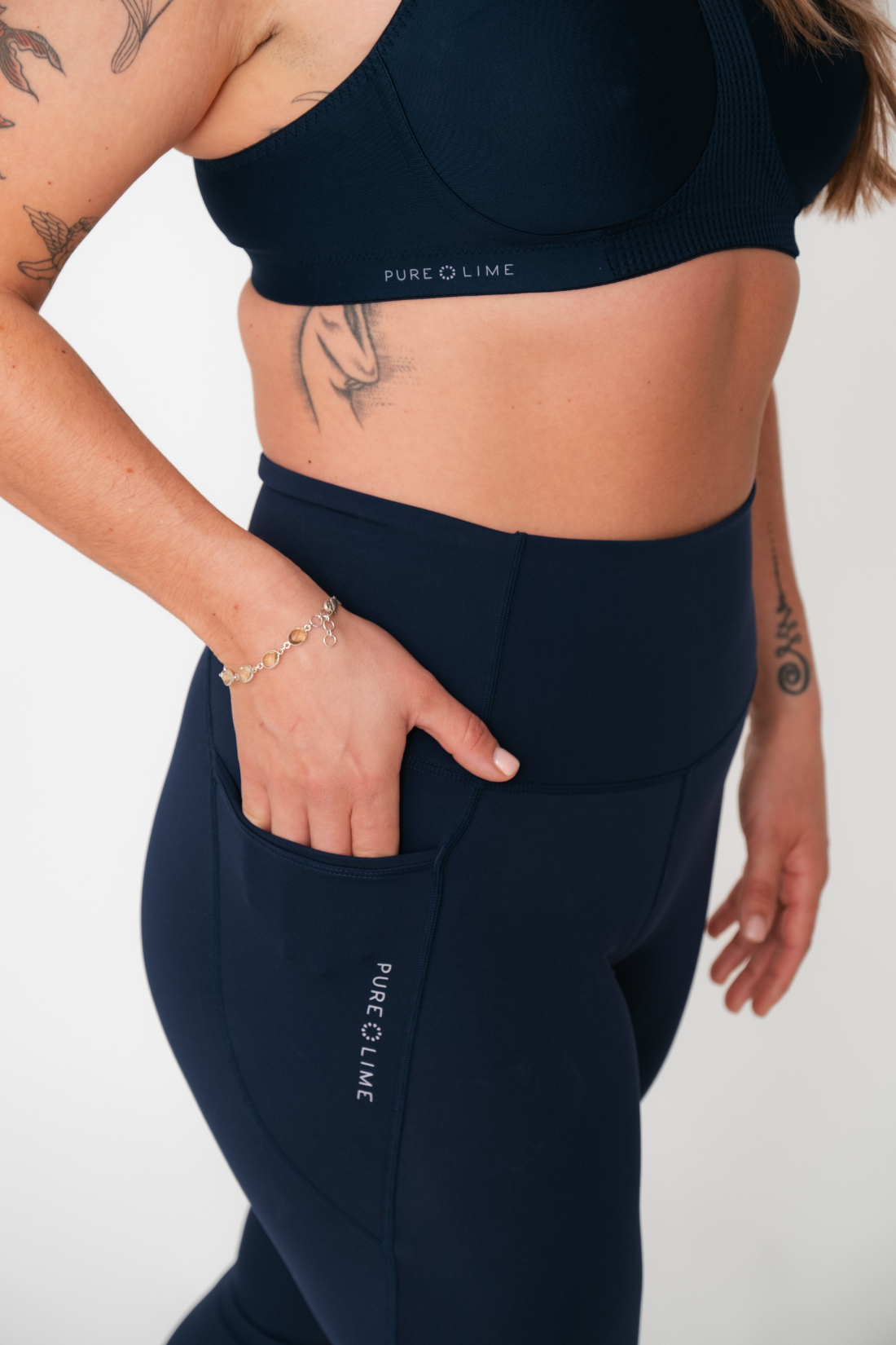 Pure Lime Pure Training Tights Leggings 4300 Baritone Blue