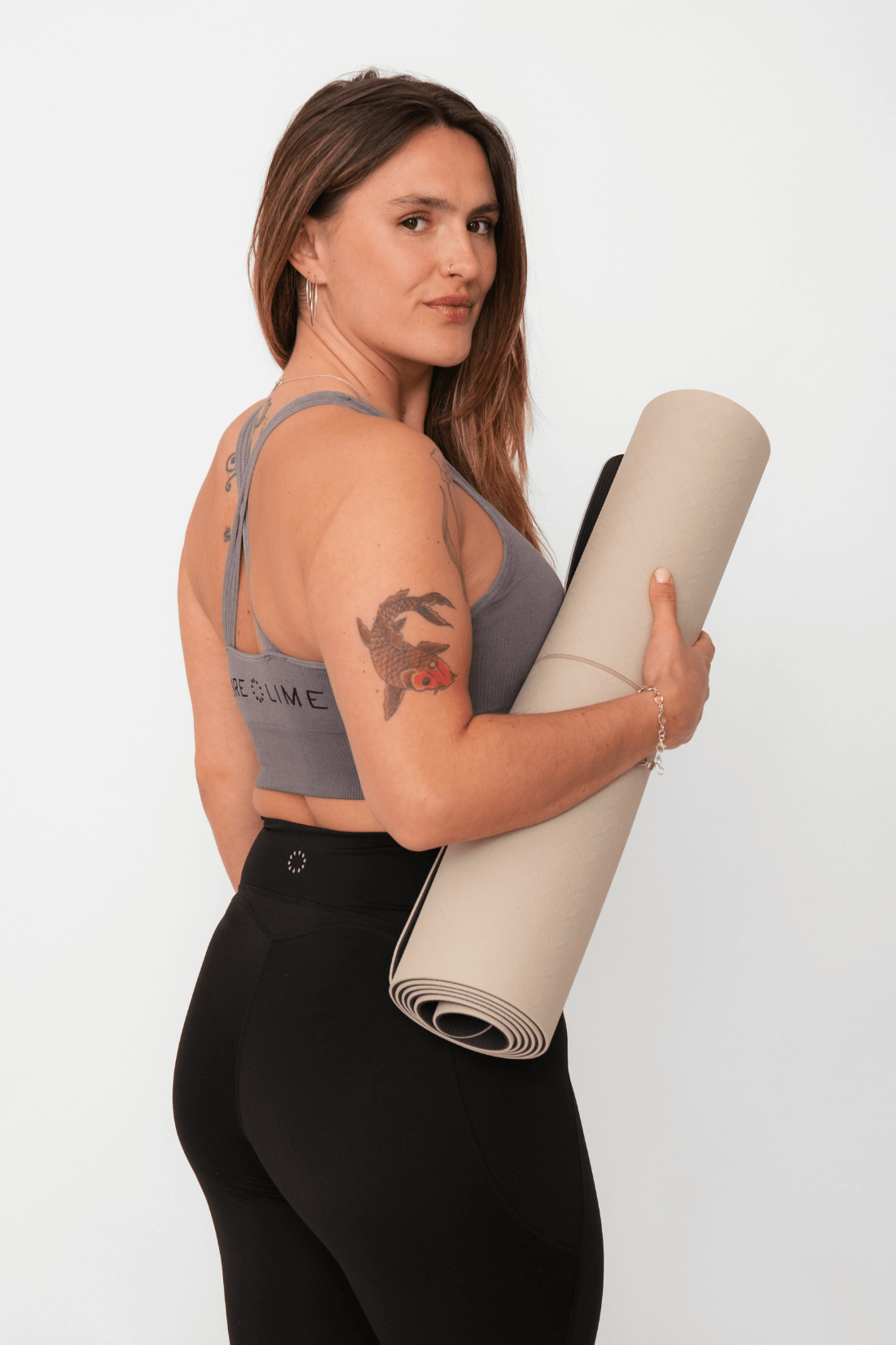 Pure Lime Seamless Rib Top Bra Top 3612 Volcanic Glass