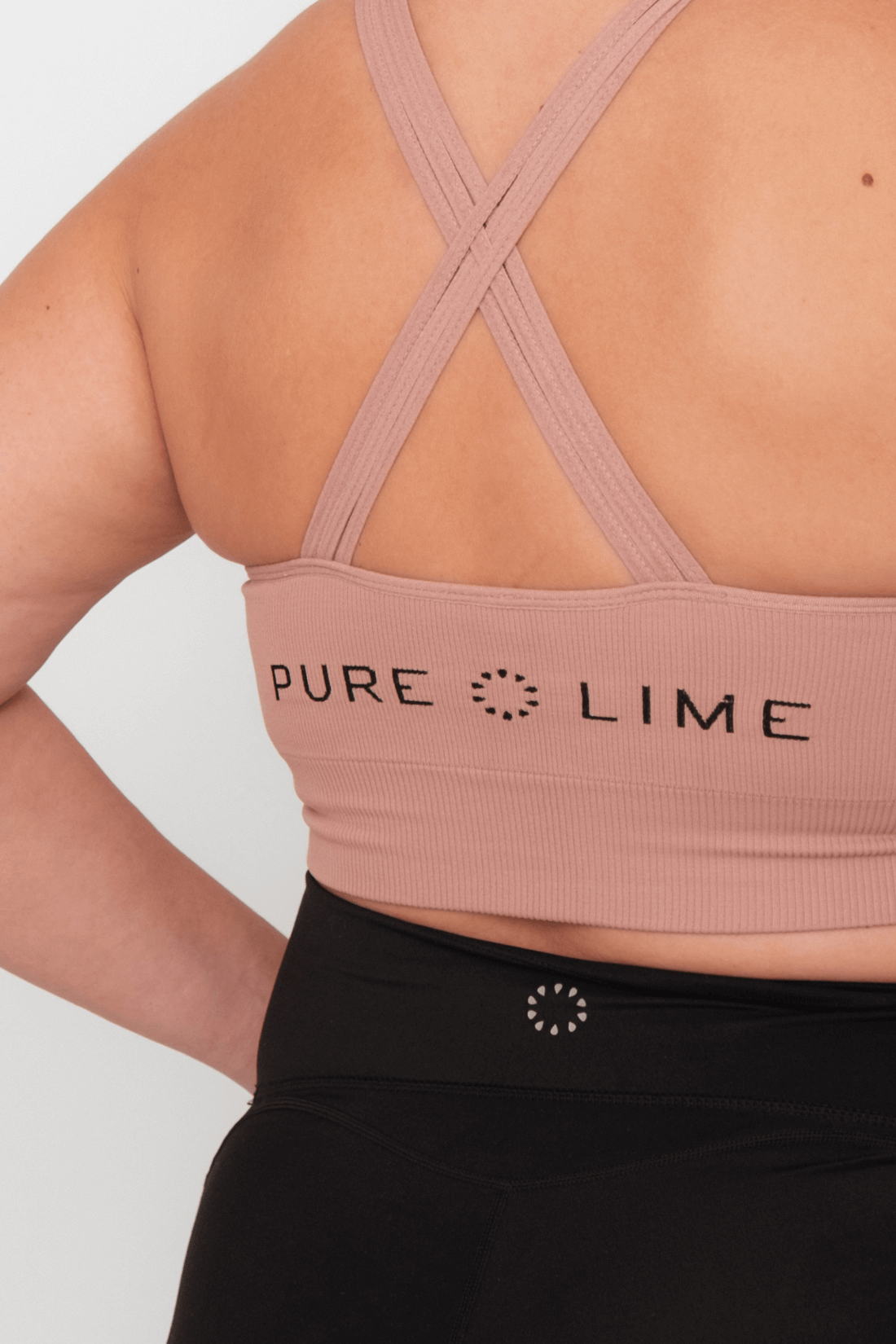 Pure Lime Seamless Rib Top Bra Top 6211 Dusty Rose