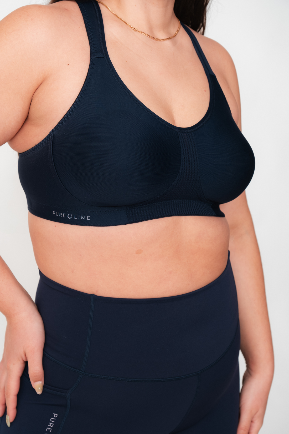 Pure Lime Support Bra High Impact Bra 4300 Baritone Blue