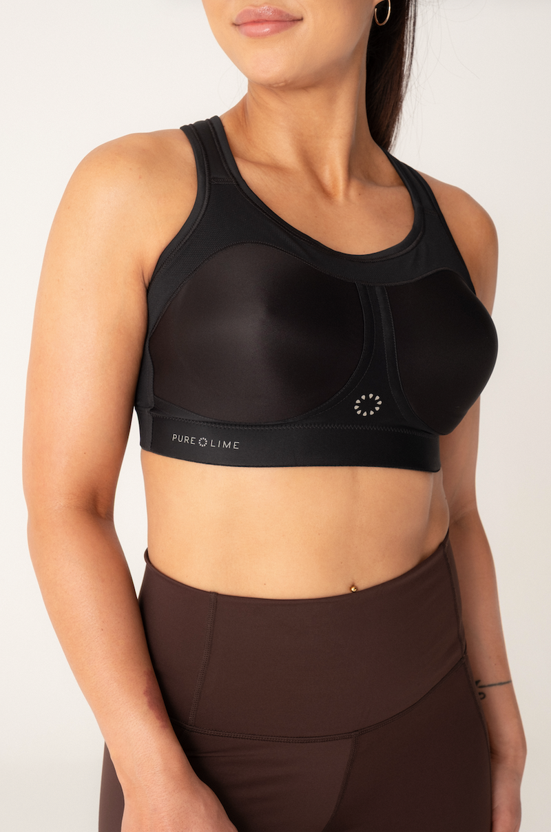 Pure Lime Compression Bra High Impact Bra 2000 Black