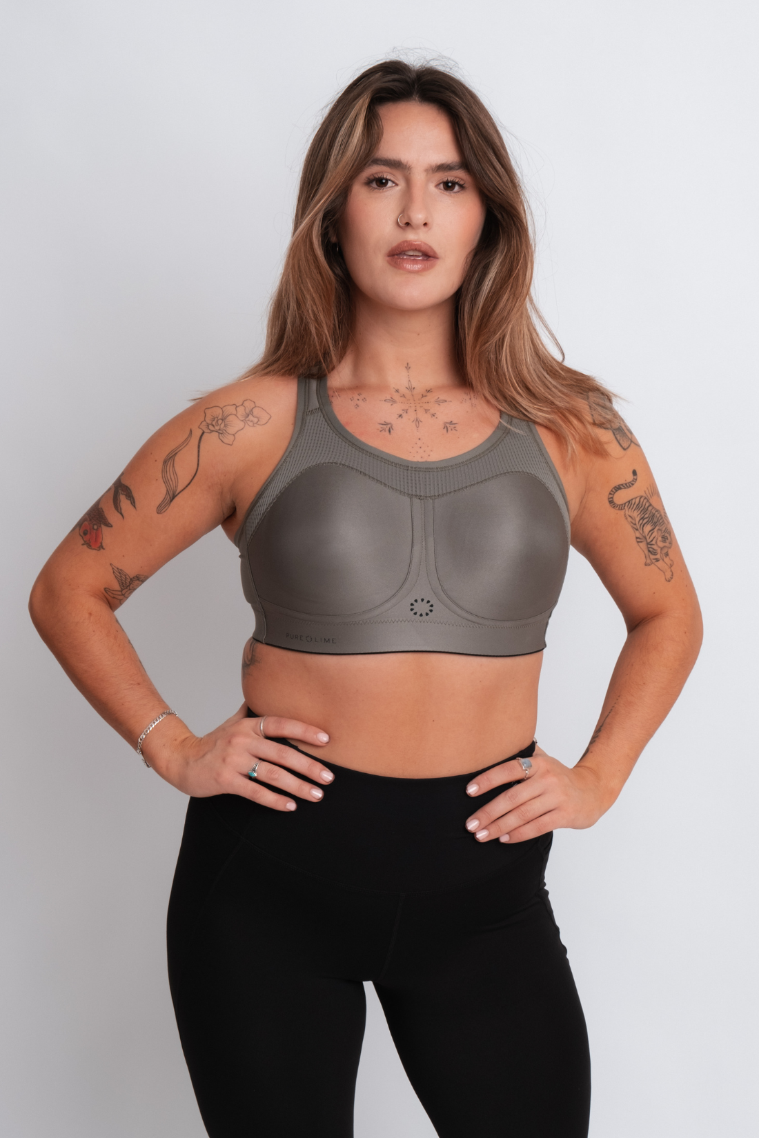 Pure Lime Compression Bra High Impact Bra 4615 Smokey Olive