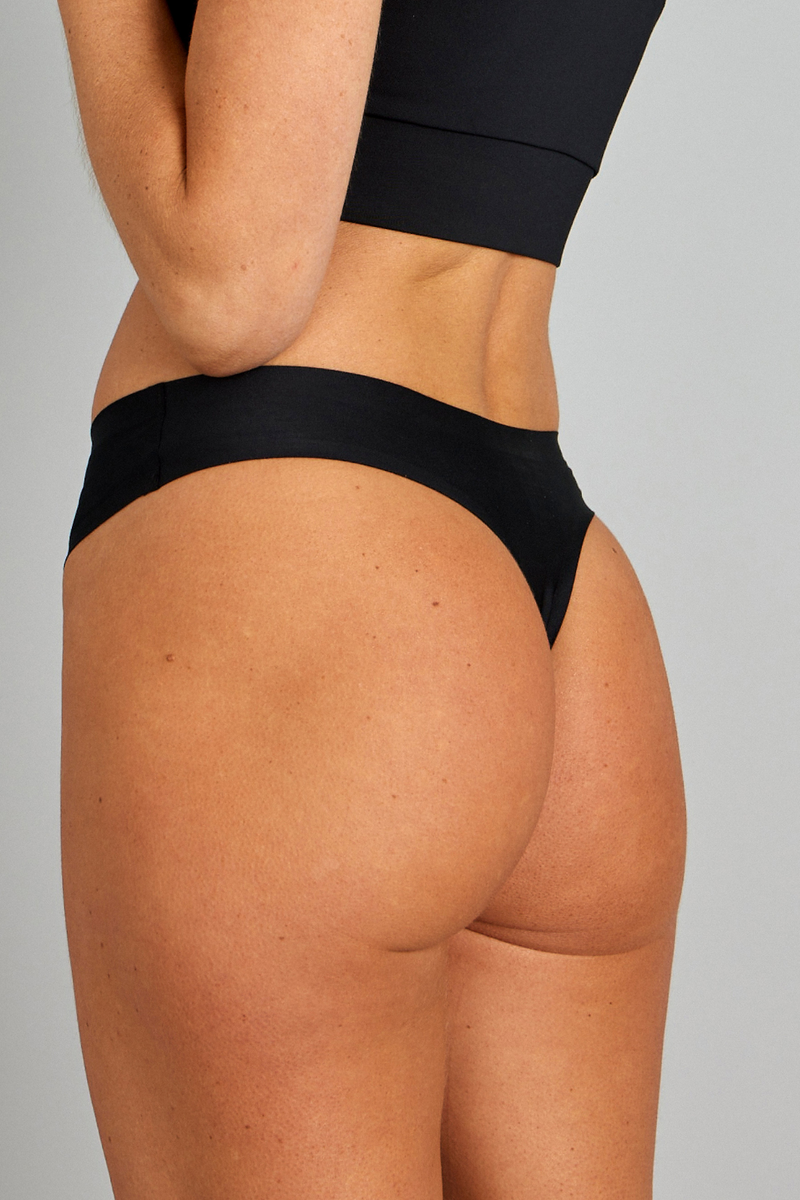 Pure Lime Invisible Thong 2 Pack G-string 2001 Black/Black