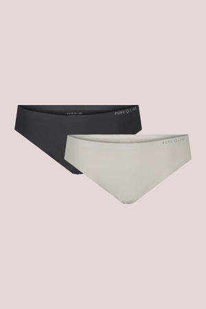 Pure Lime Invisible Thong 2 Pack G-string 1801 Light Sand/Black