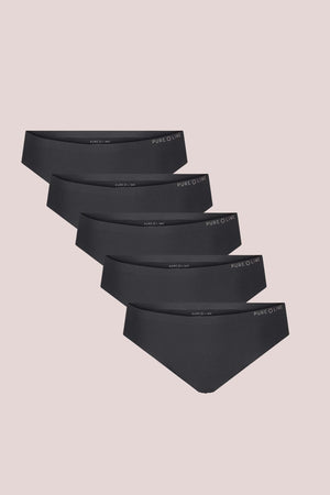Pure Lime Invisible Thong 5 pack Thong 2001 Black/Black