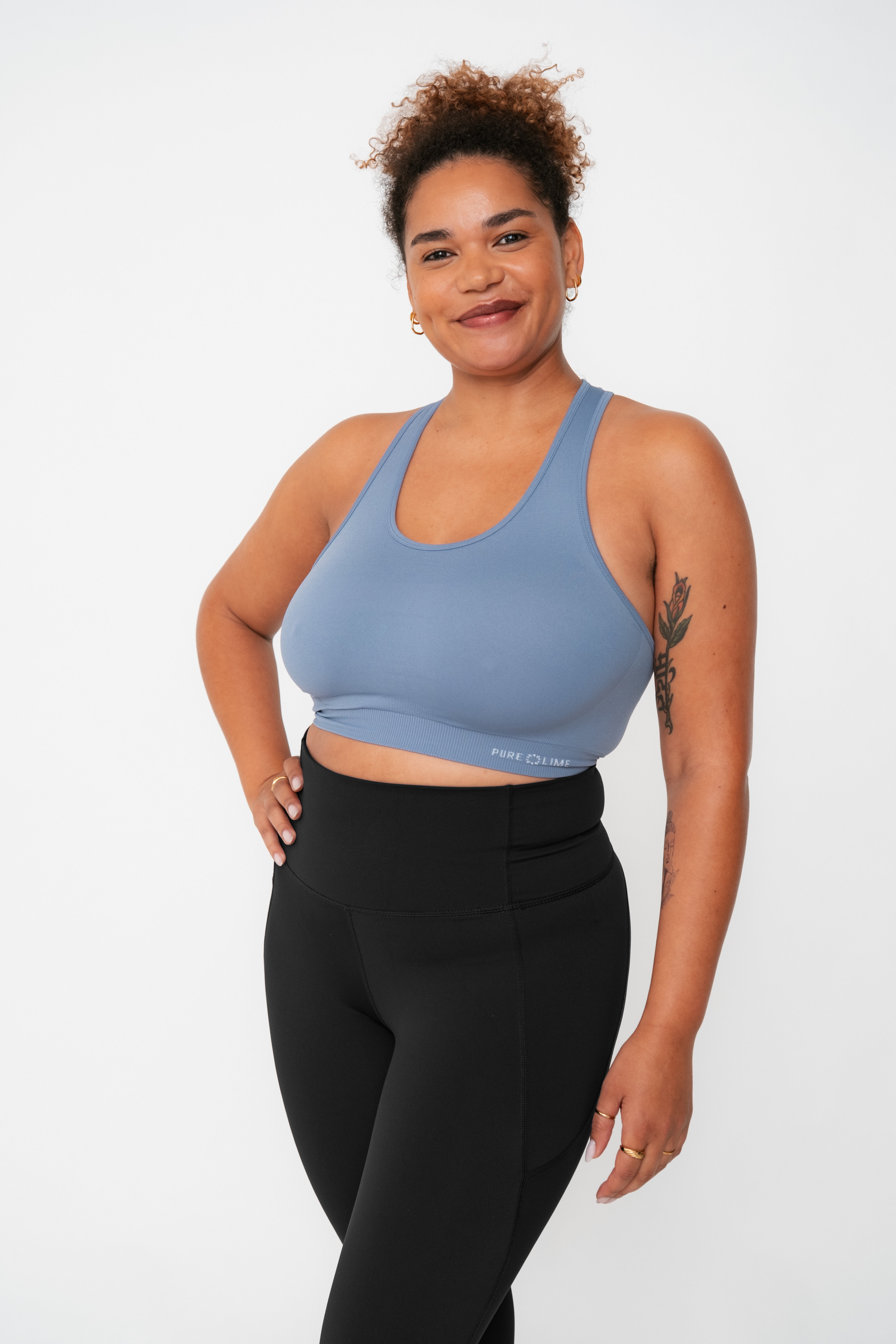 Seamless Bra Top - Dew Blue