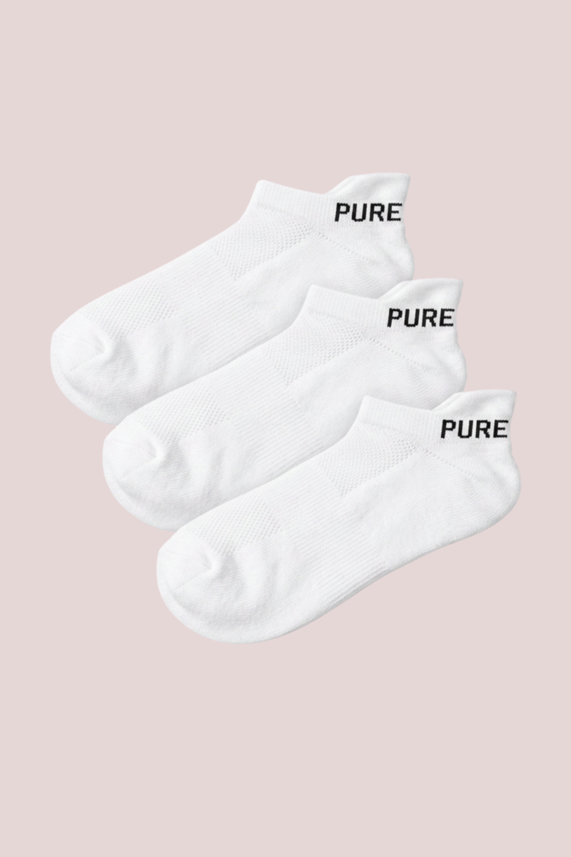 Pure Lime Pure Lime Footies 3-pack Socks 1001 White/White