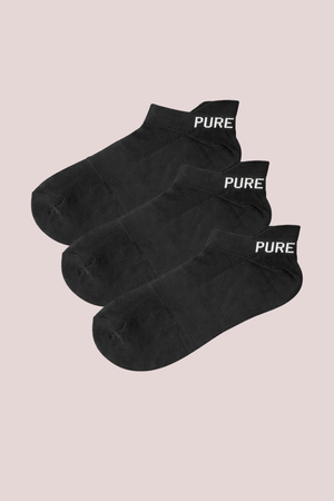 Pure Lime Pure Lime Footies 3-pack Socks 2001 Black/Black