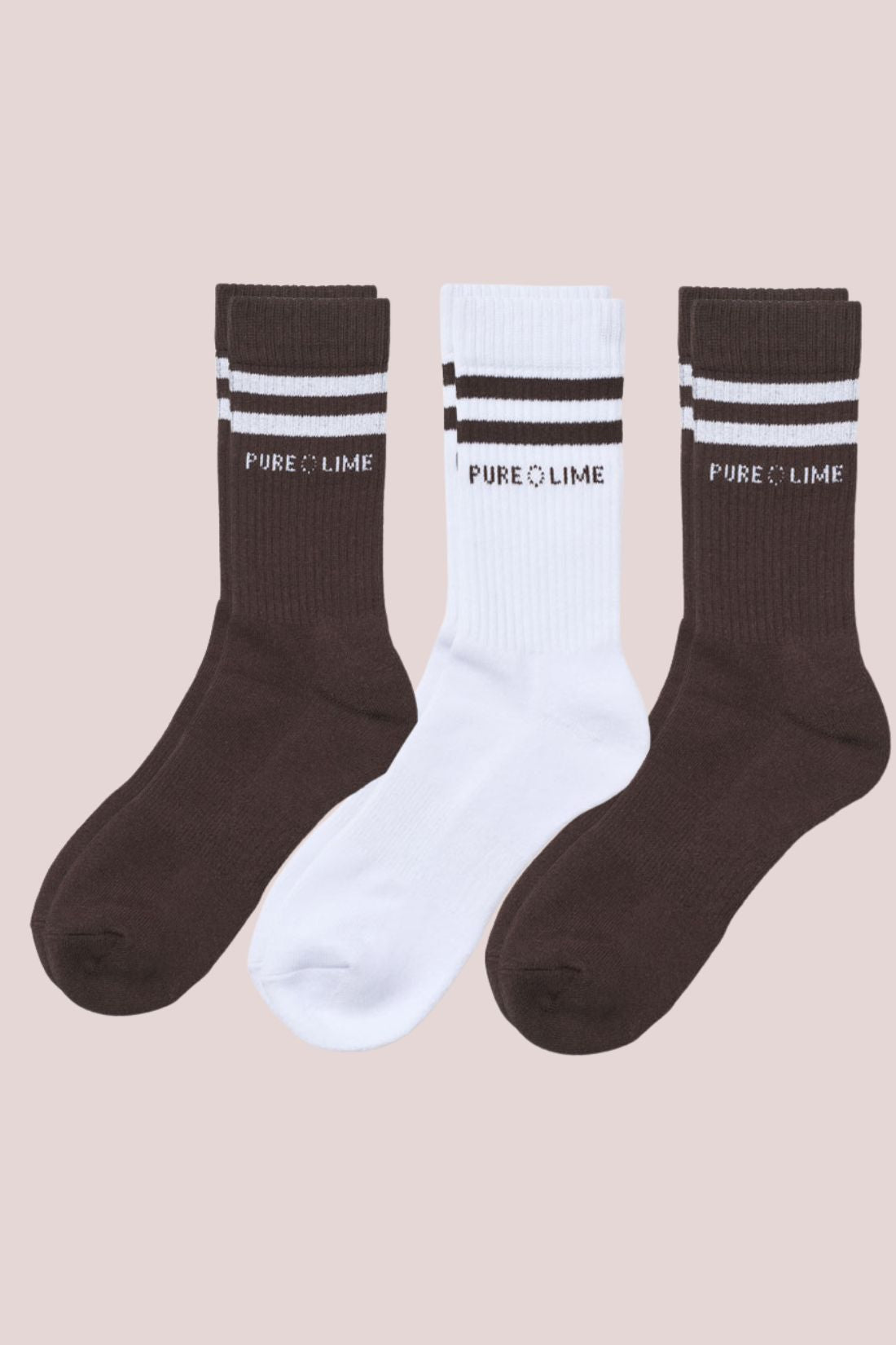 Pure Lime Pure Lime Tennis Sock 3 pack Socks 1840 Coffee Bean mix