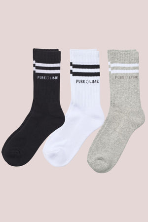 Pure Lime Pure Lime Tennis Sock 3 pack Socks 2011 Black, white, LGM