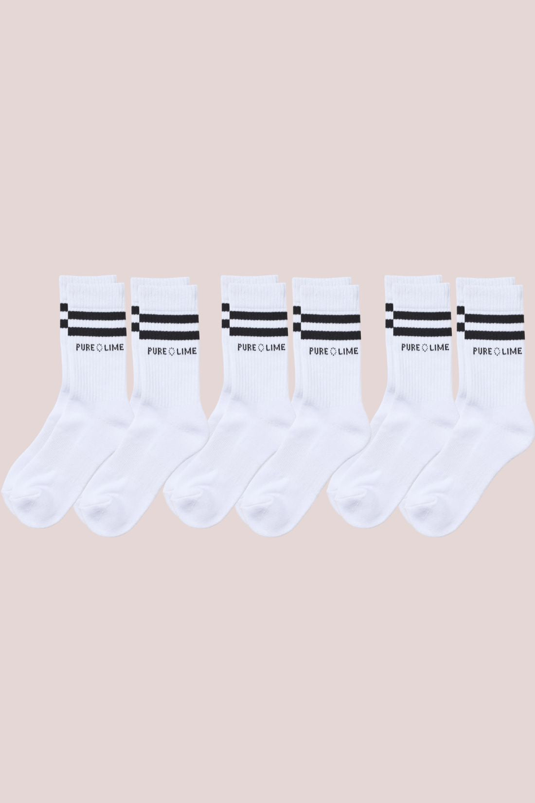 Pure Lime Pure Lime Tennis Sock 6 pack Socks 1000 White