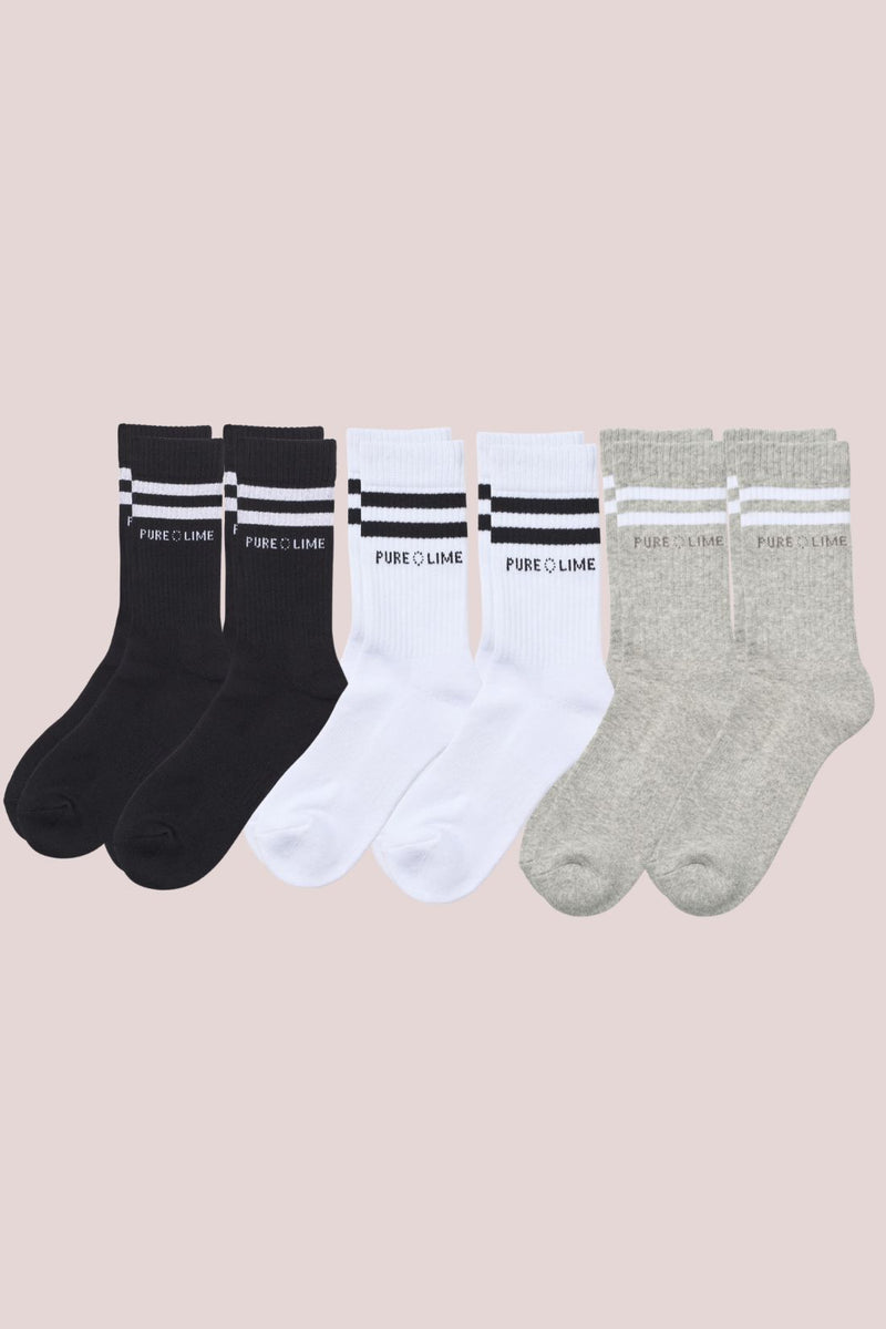 Pure Lime Pure Lime Tennis Sock 6 pack Socks 2011 Black, white, LGM